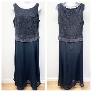 J Kara New York Beaded Popover Gown Dress Size 12